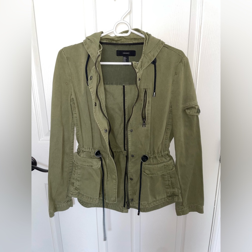 Forever 21 cinch waist jacket - s